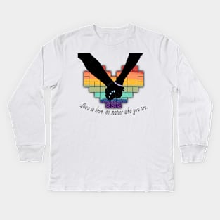 image Proud to support the LGBTQ+ community LGBTQ+ rights are human rights A rainbow of love and acceptance Supporting the LGBTQ+ community is not a political issue Kids Long Sleeve T-Shirt